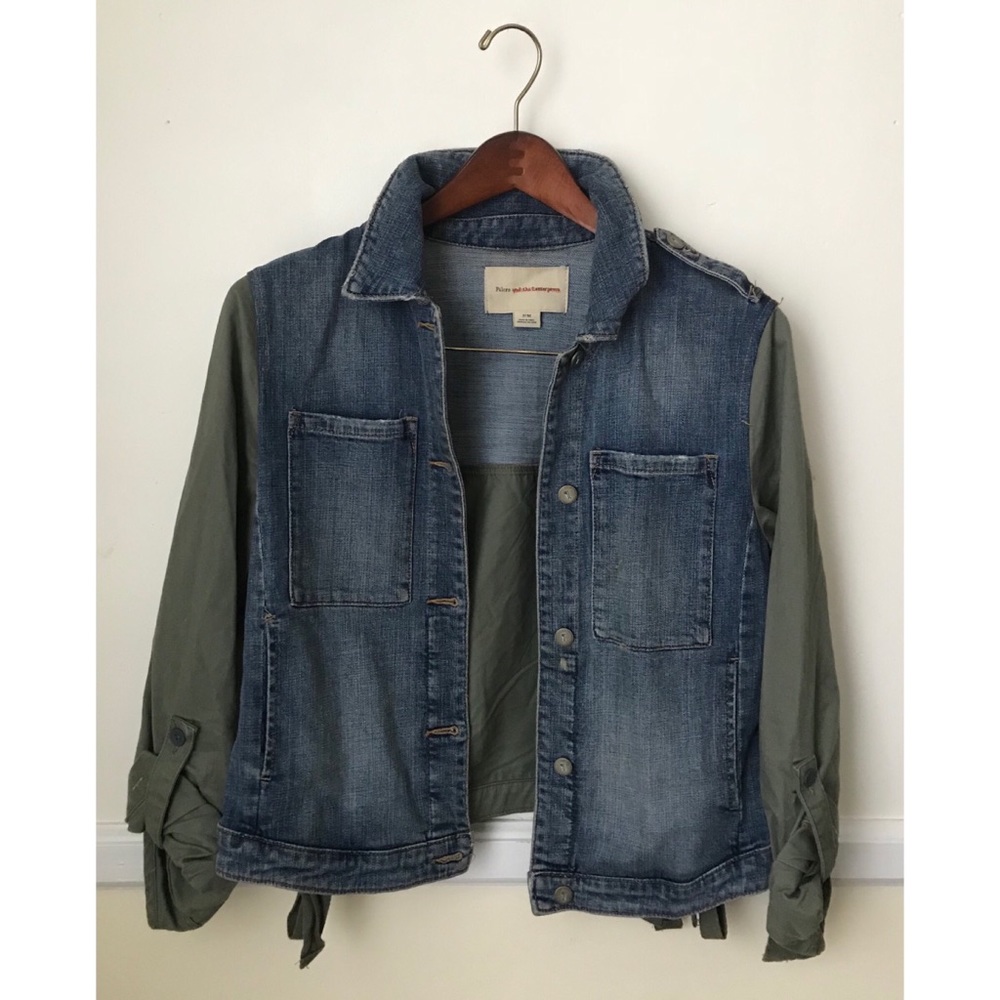 Pilcro and the Letterpress Denim/Army Green Jacket